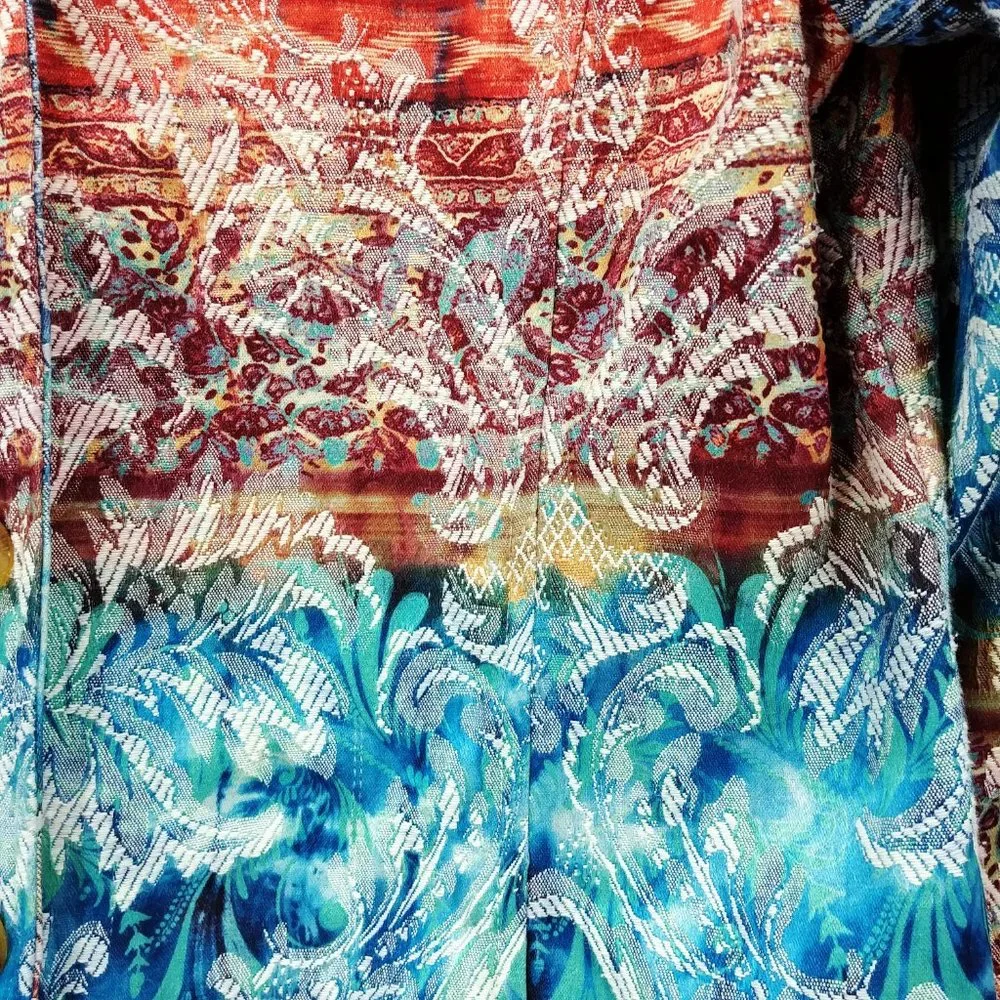 COLDWATER CREEK Lightweight Jacquard Cotton Jacket - Picture 3 of 6